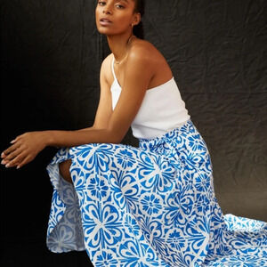 NWT Anthropologie Hutch Printed Blue Wrap Skirt XS